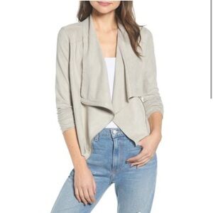 BLANKNYC Drape Front Faux Suede Jacket